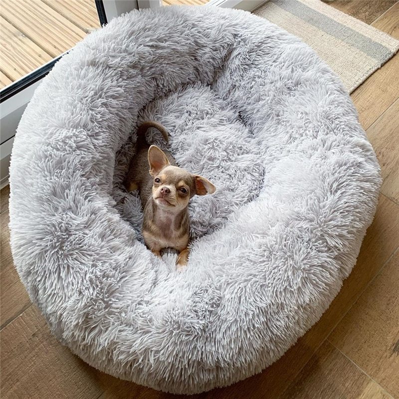 Dog Bed Super Soft Long Plush Pet Kennel Deep Sleep